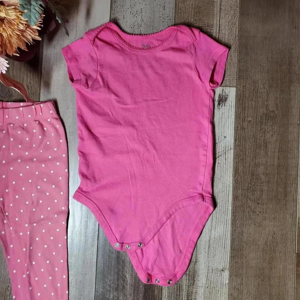 Pink Baby Girl Barbiecore Outfit Clothing Bundle Size 24m EUC